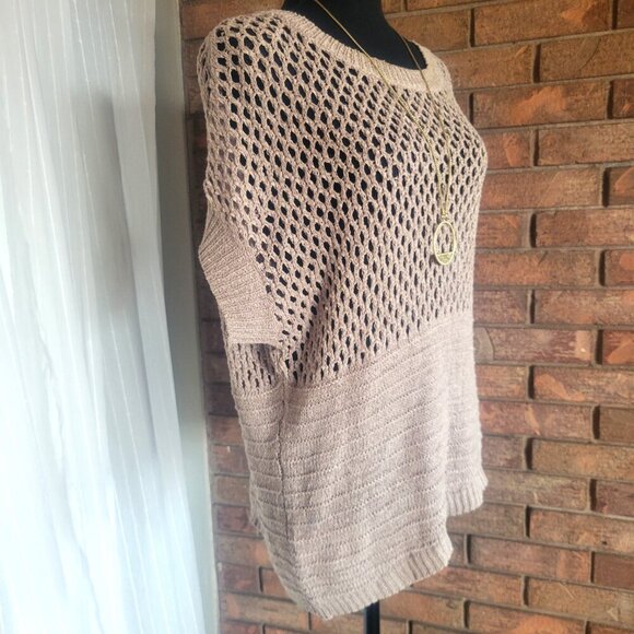 Workshop Andrea Jovine Taupe Open Knitted Sweater - Size M - Picture 6 of 9